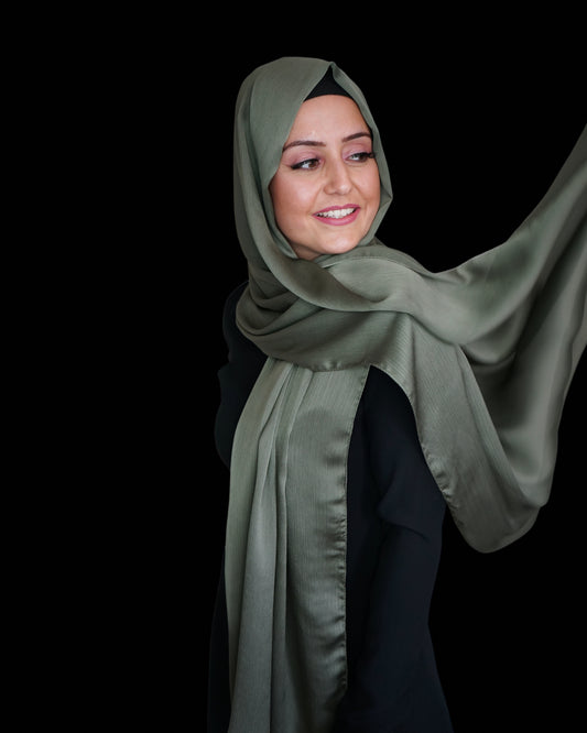 Crincle Krepp Shiny - Moosgrün