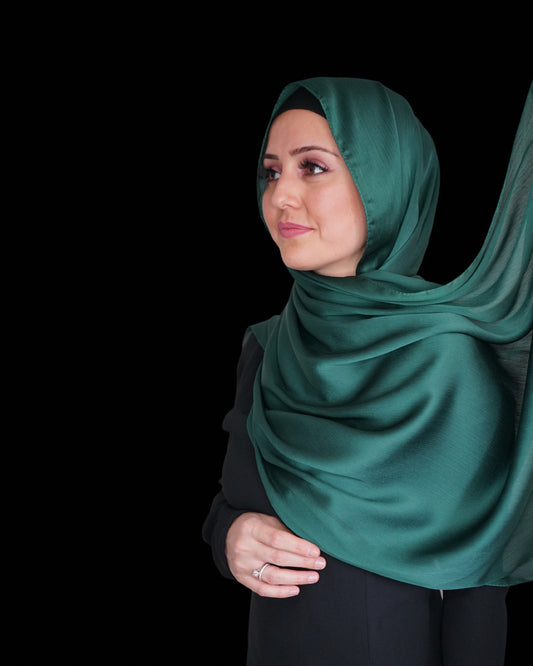 Crincle Krepp Shiny - Jadegrün