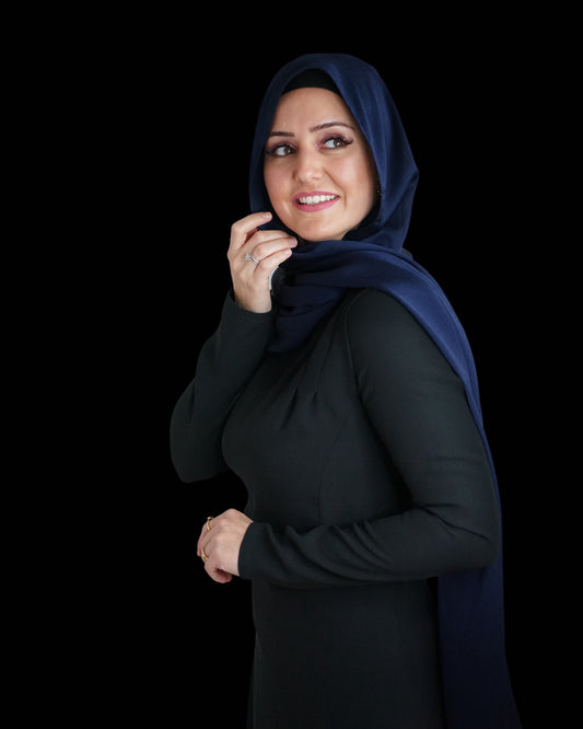 Crincle Krepp Shiny - Marineblau