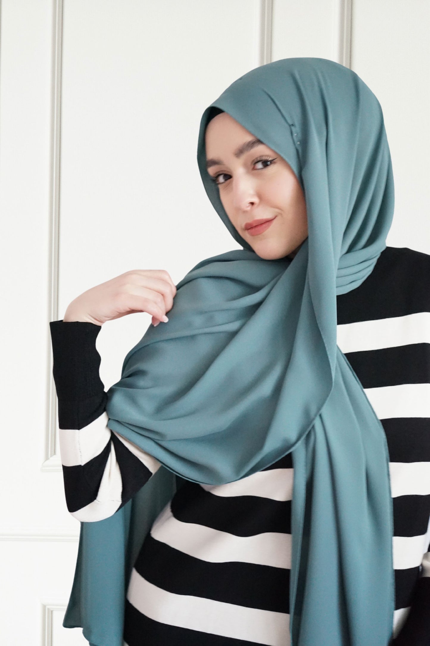 Luxus Krepp - Grünblau