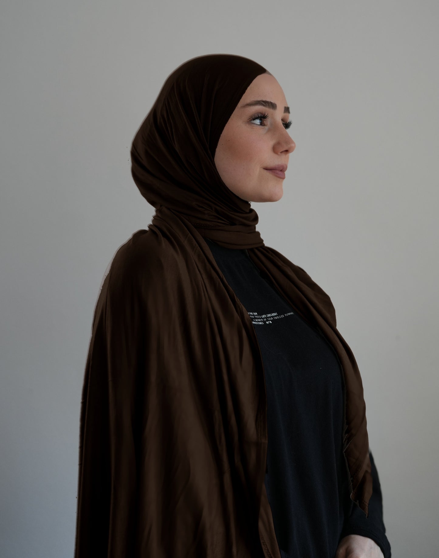 FERTIGHIJAB Cotton Jersey - Dunkelbraun