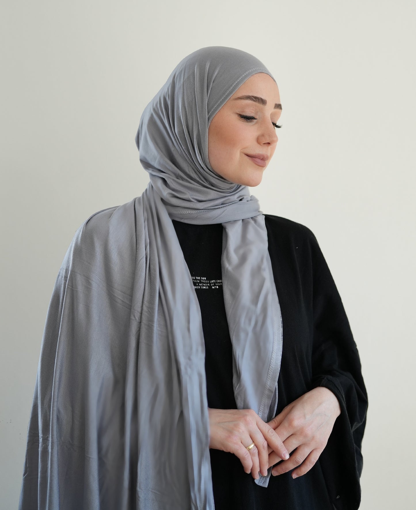 FERTIGHIJAB Cotton Jersey - Grau Hell