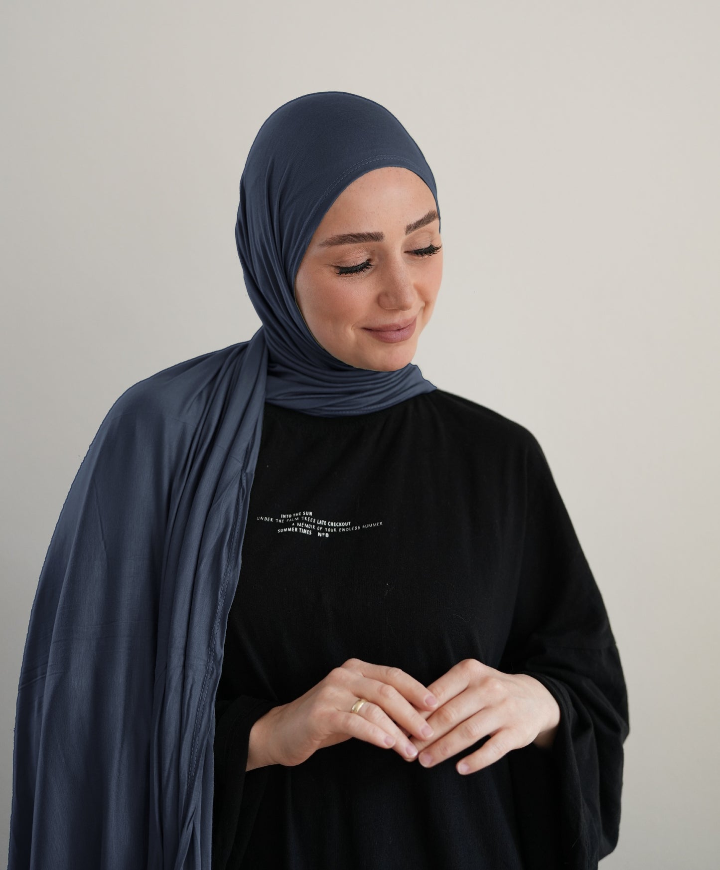 FERTIGHIJAB Cotton Jersey - Graublau