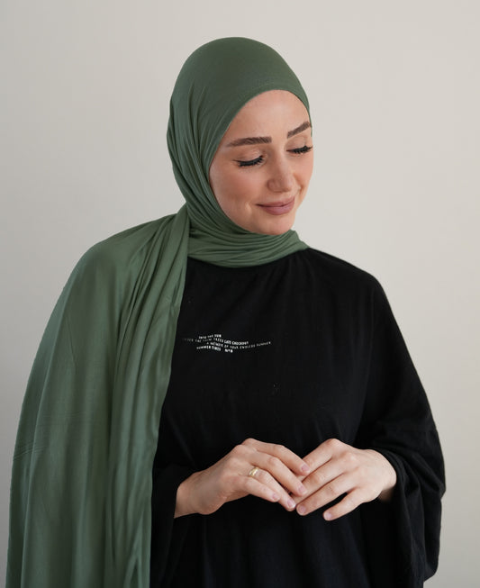 FERTIGHIJAB Cotton Jersey - Grün