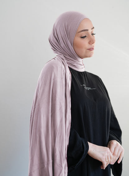 FERTIGHIJAB Cotton Jersey - Zartrosa