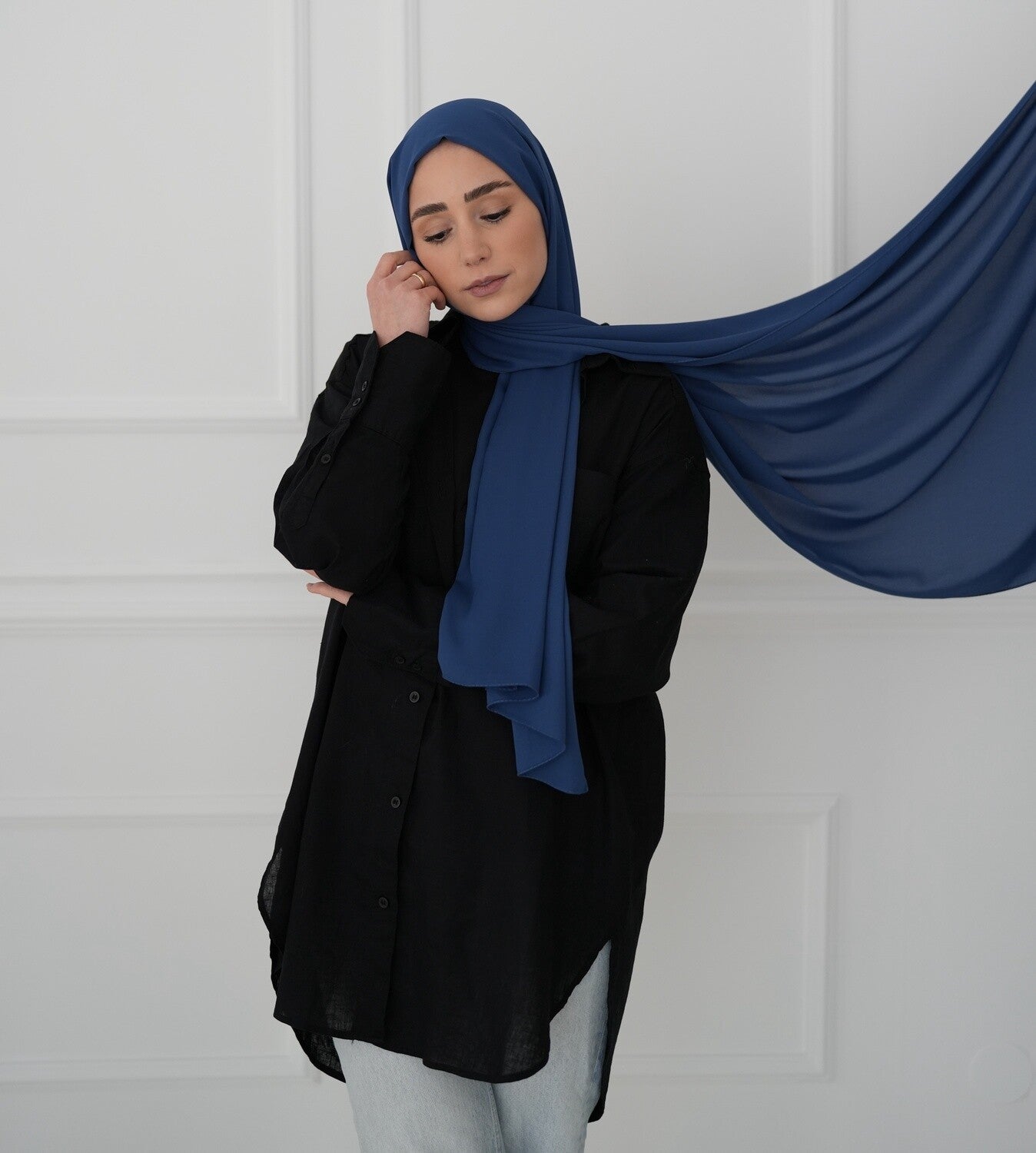 Luxus Krepp - Jeansblau