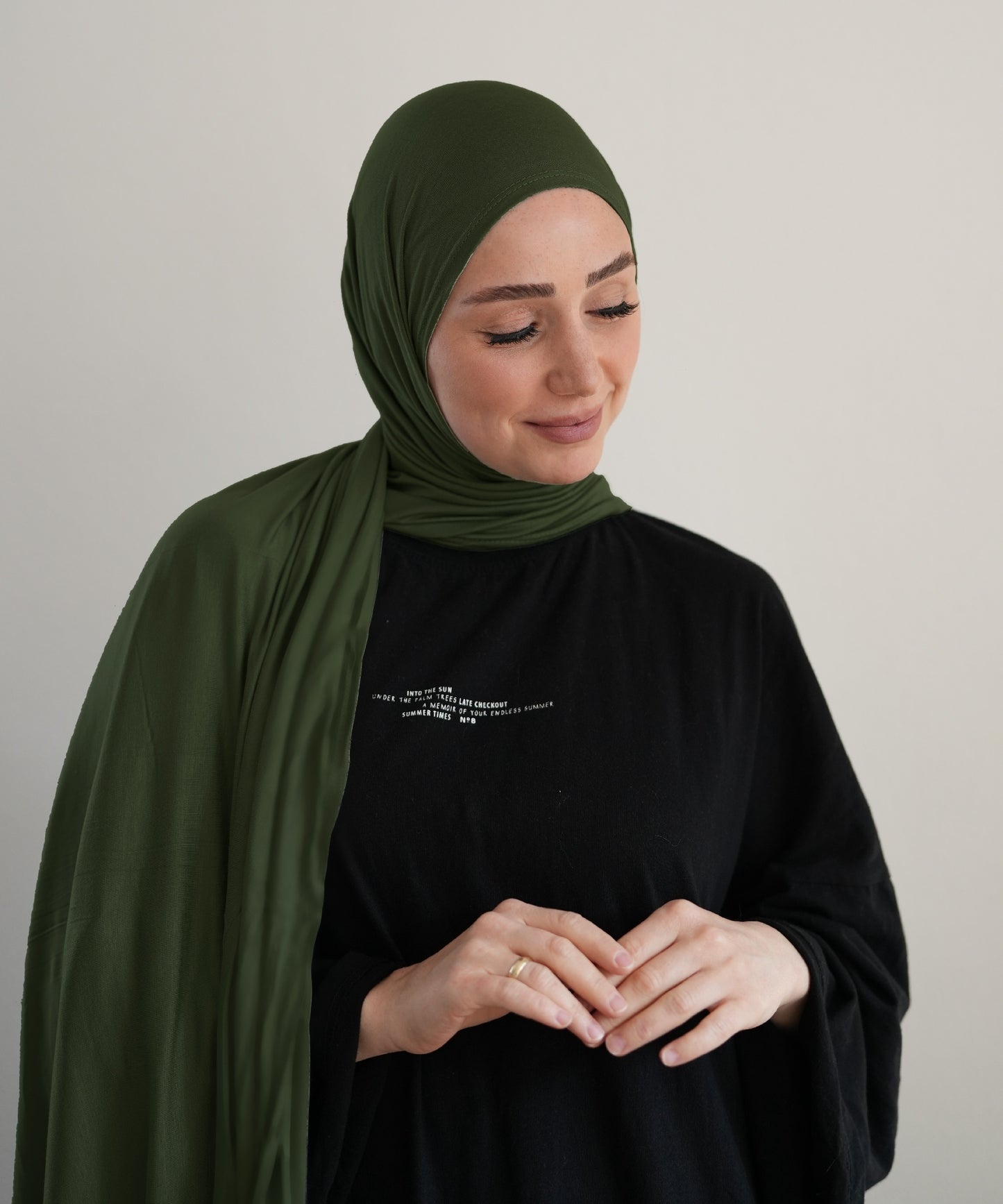 FERTIGHIJAB Cotton Jersey - Khaki