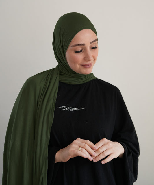 FERTIGHIJAB Cotton Jersey - Khaki