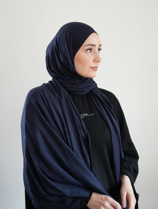 FERTIGHIJAB Cotton Jersey - Marineblau