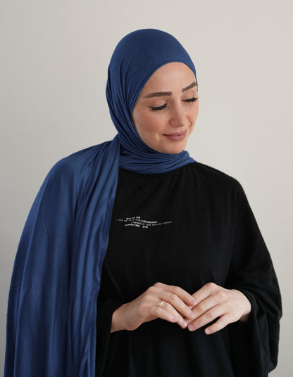 FERTIGHIJAB Cotton Jersey - Mittelblau