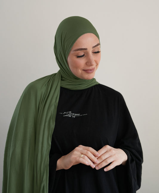 FERTIGHIJAB Cotton Jersey - Moosgrün