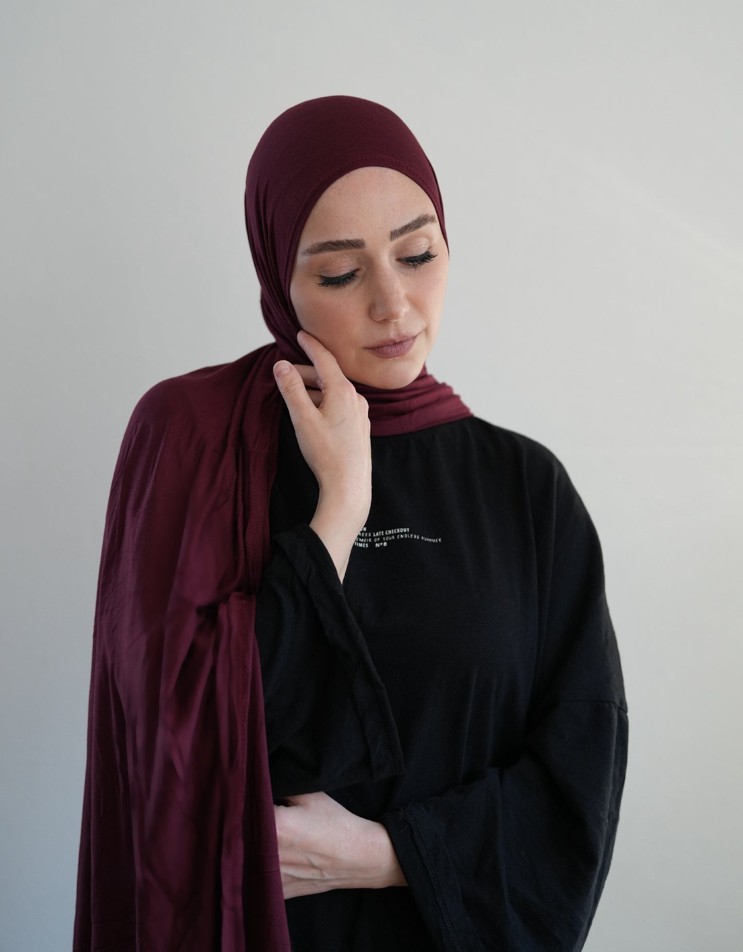 FERTIGHIJAB Cotton Jersey - Bordeaux